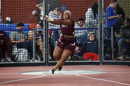BIRMINGHAM, AL - January 13, 2024 - Mississippi State Thrower Rickea Atkins during the UAB Vulcan Invite at the Birmingham Crossplex in Birmingham, AL. Photo by Michael Wade