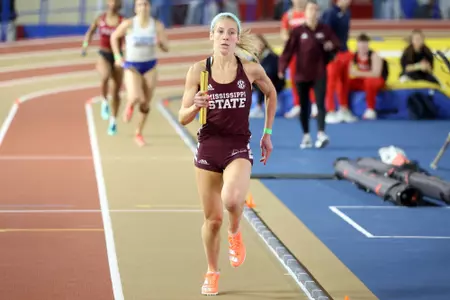BIRMINGHAM, AL - January 13, 2024 - Mississippi State Middle Distance Runner Gabrielle Boulay during the UAB Vulcan Invite at the Birmingham Crossplex in Birmingham, AL. Photo by Michael Wade