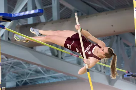 BIRMINGHAM, AL - January 13, 2024 - Mississippi State Jumper Helen Claire Edmonds during the UAB Vulcan Invite at the Birmingham Crossplex in Birmingham, AL. Photo by Michael Wade