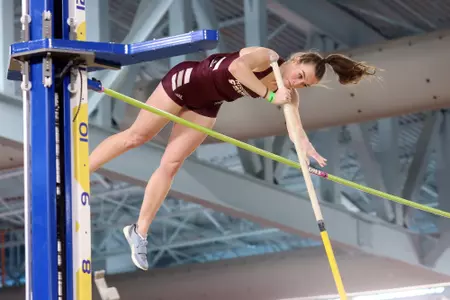 BIRMINGHAM, AL - January 13, 2024 - Mississippi State Jumper Helen Claire Edmonds during the UAB Vulcan Invite at the Birmingham Crossplex in Birmingham, AL. Photo by Michael Wade