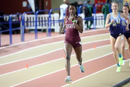 BIRMINGHAM, AL - January 13, 2024 - Mississippi State Middle Distance Runner Ramat Jimoh during the UAB Vulcan Invite at the Birmingham Crossplex in Birmingham, AL. Photo by Michael Wade