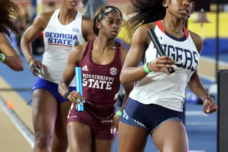 BIRMINGHAM, AL - January 13, 2024 - Mississippi State Sprinter Michaela McCall during the UAB Vulcan Invite at the Birmingham Crossplex in Birmingham, AL. Photo by Michael Wade