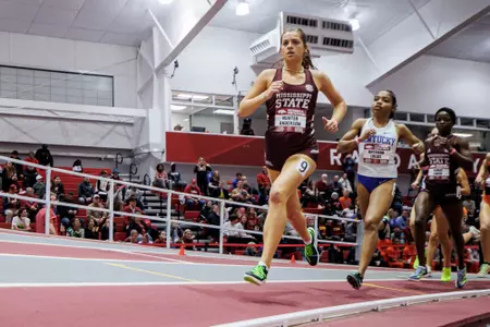 BIRMINGHAM, AL - January 26, 2024 - Mississippi State Distance Runner Hunter Anderson during the Razorback Invitational at the Randal Tyson Track Center in Fayetteville, AR. Photo by Will Porada