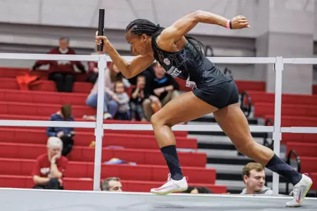 BIRMINGHAM, AL - January 27, 2024 - Mississippi State Sprinter Kethlin Campbell during the Razorback Invitational at the Randal Tyson Track Center in Fayetteville, AR. Photo by Will Porada
