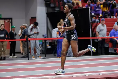 BIRMINGHAM, AL - January 27, 2024 - Mississippi State Middle Distance Runner Ramat Jimoh during the Razorback Invitational at the Randal Tyson Track Center in Fayetteville, AR. Photo by Will Porada