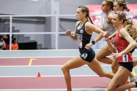 BIRMINGHAM, AL - January 27, 2024 - Mississippi State Distance Runner Hayley Ogle during the Razorback Invitational at the Randal Tyson Track Center in Fayetteville, AR. Photo by Will Porada