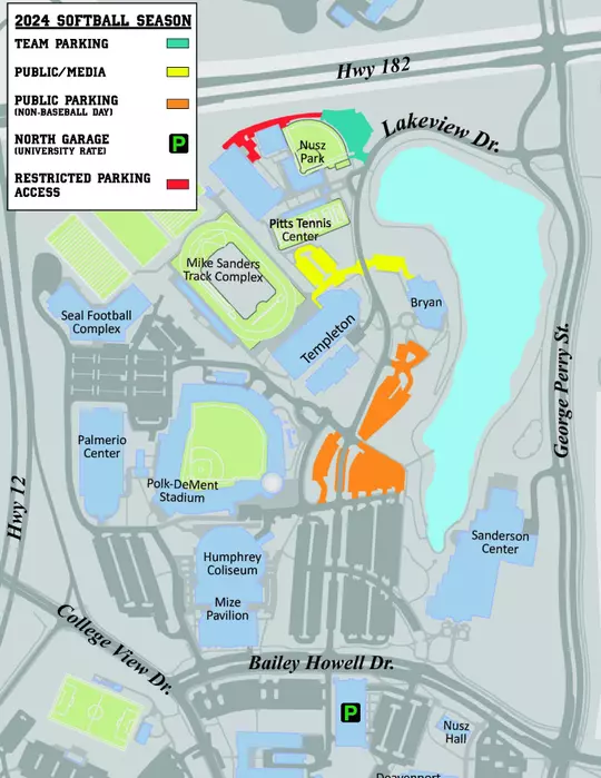 2024 Softball Parking Map