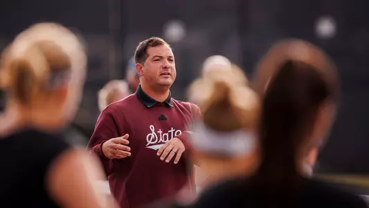 STARKVILLE, MS - October 26, 2023 - Mississippi State Head Coach Chris Hooshyar during the John Cade Invitational at the AJ Pitts Tennis Centre in Starkville, MS. Photo By Bailey Black