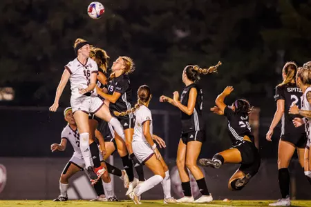 STARKVILLE, MS - August 24, 2023 - Mississippi State Defender Rylie Combs (#16) during the match between the Northwestern State Lady Demons and the Mississippi State Bulldogs at the MSU Soccer Field in Starkville, MS. Photo By Bailey Black