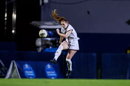 PENSACOLA, FL - October 31, 2023 - Mississippi State Defender Rylie Combs (#16) during the match between the Alabama Crimson Tide and the Mississippi State Bulldogs at the Ashton Bronsaham Soccer Complex in Pensacola, FL. Photo By Mike Mattina
