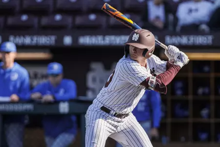 STARKVILLE, MS - March 19, 2024 - Mississippi State Infielder Logan Kohler (#40) during the game between the Memphis Tigers and the Mississippi State Bulldogs at Dudy Noble Field at Polk-Dement Stadium in Starkville, MS. Photo By Will Porada