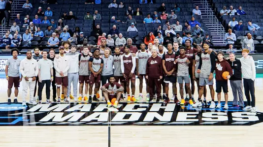 CHARLOTTE, NC - March 20, 2024 - The Mississippi State Bulldogs during shoot around before the game between the Michigan State Spartans and the Mississippi State Bulldogs at the Spectrum Center in Charlotte, NC. Photo By Mike Mattina