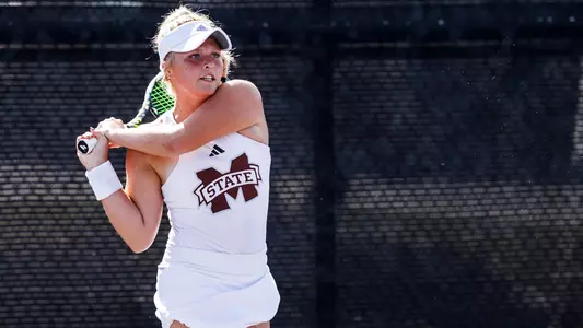 STARKVILLE, MS - October 28, 2023 - Mississippi State's Jayna Clemens during the John Cade Tennis Invitational at the AJ Pitts Tennis Centre in Starkville, MS. Photo By Ivy Rose Ball