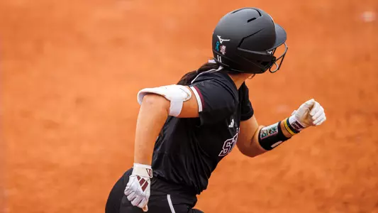 STARKVILLE, MS - March 03, 2024 - Mississippi State Catcher/Infielder Gabby Coffey (#11) during the game between the Alcorn State Braves and the Mississippi State Bulldogs at Nusz Park in Starkville, MS. Photo By Ivy Rose Ball