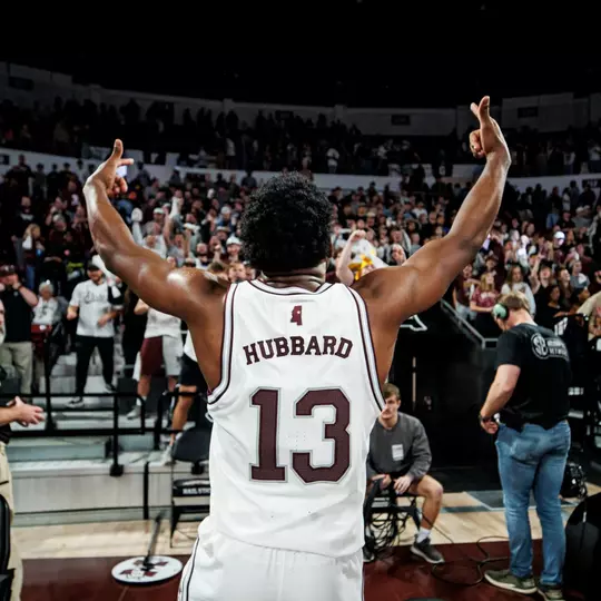 STARKVILLE, MS - January 27, 2024 - Mississippi State Guard Josh Hubbard (#13) during the game between the Auburn Tigers and the Mississippi State Bulldogs at Humphrey Coliseum in Starkville, MS. Photo By Mike Mattina