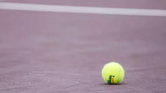 STARKVILLE, MS - February 03, 2024 - A tennis ball during the match between the UAB Blazers and the Mississippi State Bulldogs at the AJ Pitts Tennis Centre in Starkville, MS. Photo By Will Porada
