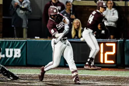 STARKVILLE, MS - March 08, 2024 - Mississippi State Outfielder Dakota Jordan (#42) during the game between the Evansville Purple Aces and the Mississippi State Bulldogs at Dudy Noble Field at Polk-Dement Stadium in Starkville, MS. Photo By Mike Mattina