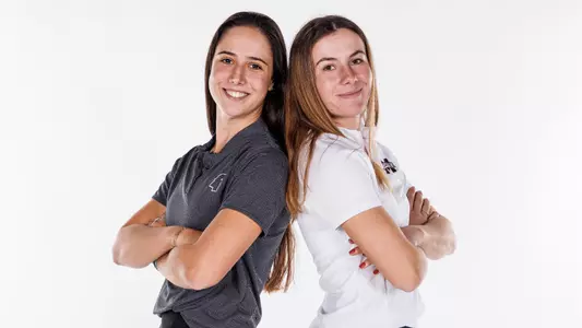 STARKVILLE, MS - January 22, 2024 - Mississippi State's Chiara Horder and Mississippi State's Julia Lopez Ramirez at Women’s Golf Production Day taken at the Holliman Athletic Center at Mississippi State University in Starkville, MS. Photo By Will Porada