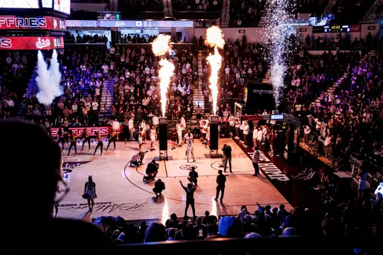 STARKVILLE, MS - January 27, 2024 - Starting Lineup during the game between the Auburn and the Mississippi State Bulldogs at Humphrey Coliseum in Starkville, MS. Photo By Ivy Rose Ball