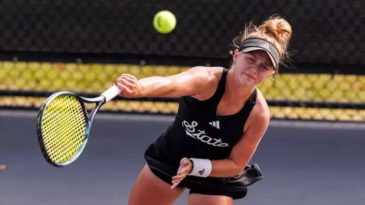 STARKVILLE, MS - October 27, 2023 - Mississippi State's Ava Rath during the John Cade Invitational at the AJ Pitts Tennis Centre in Starkville, MS. Photo By Bailey Black