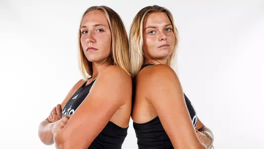 STARKVILLE, MS - September 06, 2023 - Mississippi State's Alexandra Mikhailuk and Mississippi State's Chloé Cirotte during 2023-24 Tennis Women’s Production Day at the Holliman Athletic Center at Mississippi State University in Starkville, MS. Photo By Jaden Powell
