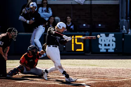 STARKVILLE, MS - April 21, 2024 - Mississippi State Infielder/Outfielder Hunter Hines (#44) during the game between the Auburn Tigers and the Mississippi State Bulldogs at Dudy Noble Field at Polk-Dement Stadium in Starkville, MS. Photo By Mike Mattina