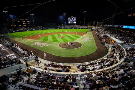 STARKVILLE, MS - April 06, 2024 - The game between the Georgia Bulldog and the Mississippi State Bulldogs at Dudy Noble Field at Polk-Dement Stadium in Starkville, MS. Photo By Jaden Powell