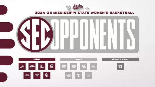 Women's Basketball 2024-25 - SEC Opponents Announcement Graphic