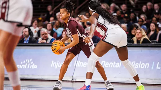 COLUMBIA, SC - January 07, 2024 - Mississippi State Guard Lauren Park-Lane (#3) during game between the South Carolina Gamecocks and the Mississippi State Bulldogs at Colonial Life Arena in Columbia, SC. Photo By Jaden Powell