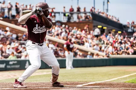 STARKVILLE, MS - May 18, 2024 - Mississippi State Outfielder Dakota Jordan (#42) during the game between the Missouri Tigers and the Mississippi State Bulldogs at Dudy Noble Field at Polk-Dement Stadium in Starkville, MS. Photo By Connor Waltz