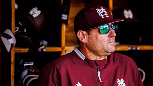 STARKVILLE, MS - May 04, 2024 - Mississippi State Head Coach Chris Lemonis during the game between the Alabama Crimson Tide and the Mississippi State Bulldogs at Dudy Noble Field at Polk-Dement Stadium in Starkville, MS. Photo By Ivy Rose Ball