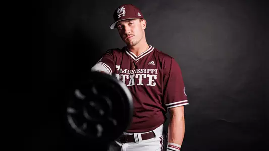 STARKVILLE, MS - November 17, 2023 - Mississippi State Infielder/Outfielder Connor Hujsak (#7) during 2022-2023 Baseball Production Day at Dudy Noble Field at Polk-Dement Stadium in Starkville, MS. Photo By Bailey Black