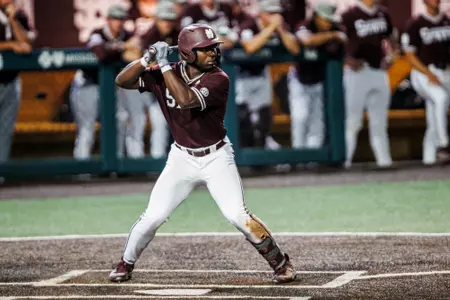 STARKVILLE, MS - May 03, 2024 - Mississippi State Outfielder Dakota Jordan (#42) during the game between the Alabama Roll Tide and the Mississippi State Bulldogs at Dudy Noble Field at Polk-Dement Stadium in Starkville, MS. Photo By Jaden Powell
