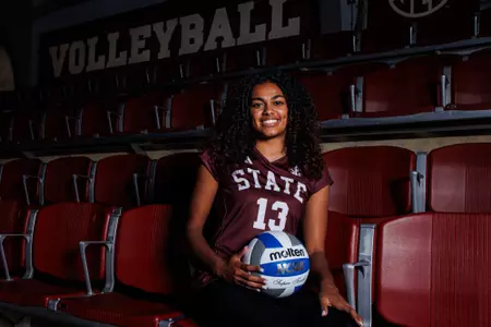 STARKVILLE, MS - July 22, 2024 - Mississippi State Power Hitter Arianna Beckham (#13) during production day at the Newell-Grissom Building in Starkville, MS. Photo By Hallie Walker