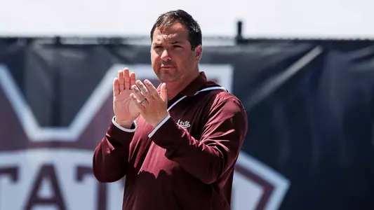 STARKVILLE, MS - April 14, 2024 - Mississippi State Head Coach Chris Hooshyar during the match between the Missouri Tigers and the Mississippi State Bulldogs at the AJ Pitts Tennis Centre in Starkville, MS. Photo By Mike Mattina