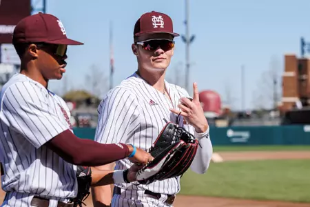 Jackson McKenzie STARKVILLE, MS - March 19, 2024 - Mississippi State Infielder/Outfielder/Pitcher Jackson McKenzie (#46) during the game between the Memphis Tigers and the Mississippi State Bulldogs at Dudy Noble Field at Polk-Dement Stadium in Starkville, MS. Photo By Will Porada
