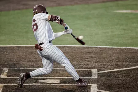 Nolan Stevens STARKVILLE, MS - March 19, 2024 - Mississippi State Pitcher/Infielder/Outfielder Nolan Stevens (#36) during the game between the Memphis Tigers and the Mississippi State Bulldogs at Dudy Noble Field at Polk-Dement Stadium in Starkville, MS. Photo By Will Porada