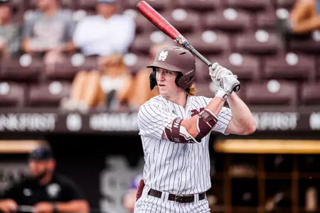 Nolan Stevens STARKVILLE, MS - April 02, 2024 - Mississippi State Pitcher/Infielder/Outfielder Nolan Stevens (#36) during the game between the Central Arkansas Bears and the Mississippi State Bulldogs at Dudy Noble Field at Polk-Dement Stadium in Starkville, MS. Photo By Jaden Powell