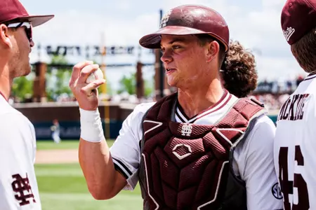 Jackson Owen STARKVILLE, MS - May 04, 2024 - Mississippi State Catcher Jackson Owen (#23) during the game between the Alabama Crimson Tide and the Mississippi State Bulldogs at Dudy Noble Field at Polk-Dement Stadium in Starkville, MS. Photo By Ivy Rose Ball