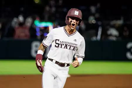 Michael O'Brien STARKVILLE, MS - May 14, 2024 - Mississippi State Outfielder Michael O'Brien (#32) during the game between the North Alabama Lions and the Mississippi State Bulldogs at Dudy Noble Field at Polk-Dement Stadium in Starkville, MS. Photo By Mike Mattina