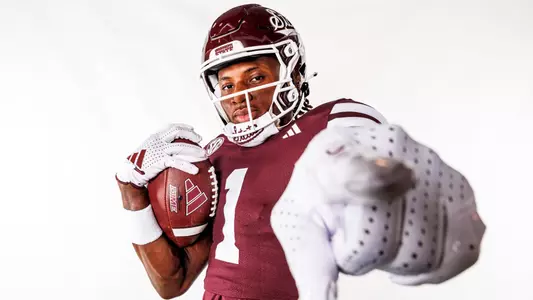 STARKVILLE, MS - July 19, 2024 - Mississippi State Wide Receiver Kelly Akharaiyi (#1) during the 2024 Football Production Day at Davis Wade Stadium at Scott Field in Starkville, MS. Photo By Mike Mattina