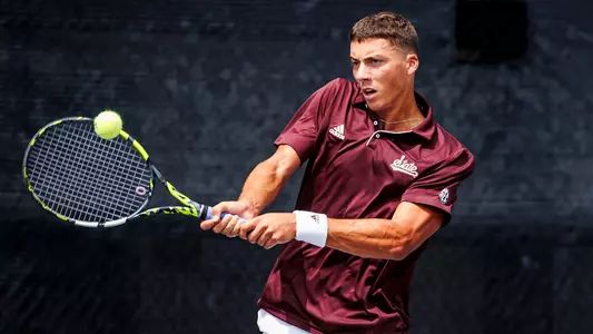 STARKVILLE, MS - September 04, 2024 - Mississippi State's Benito Sanchez Martinez during practice at the AJ Pitts Tennis Centre in Starkville, MS. Photo By Mike Mattina