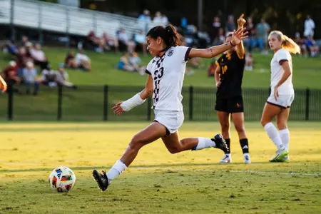STARKVILLE, MS - August 09, 2024 - Mississippi State Midfielder Ilana Izquierdo (#23) during the match between the ULM Warhawks and the Mississippi State Bulldogs at the MSU Soccer Field in Starkville, MS. Photo By Mike Mattina