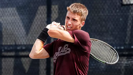 STARKVILLE, MS - September 04, 2024 - Mississippi State's Radomir Tomic during practice at the AJ Pitts Tennis Centre in Starkville, MS. Photo By Mike Mattina
