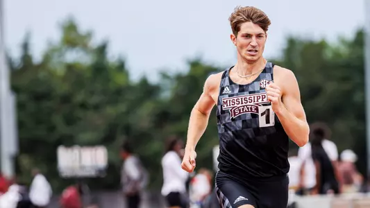STARKVILLE, MS - April 29, 2023 - Mississippi State Middle Distance Runner Daniel Joyce during the Maroon and White Invite at the Mike Sanders Track Complex in Starkville, MS. Photo By Jaden Powell