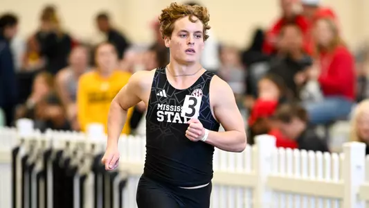 NASHVILLE, TN - February 10, 2024 - Mississippi State Middle Distance Runner Ben Murray during the 2024 Music City Challenge at the Mike Sanders Track Complex in Nashville, TN. Photo By Riley Rogers