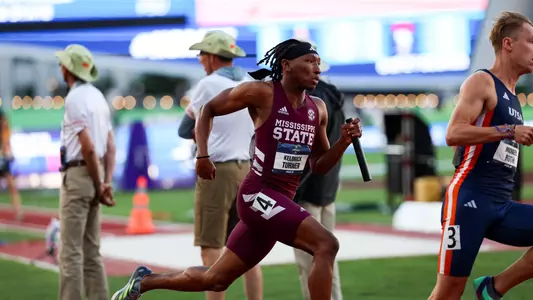EUGENE, OR - June 05, 2024 - Mississippi State Sprinter Keldrick Turner during the 2024 NCAA Track & Field Championships at Hayward Field. Photo By Howard Lao