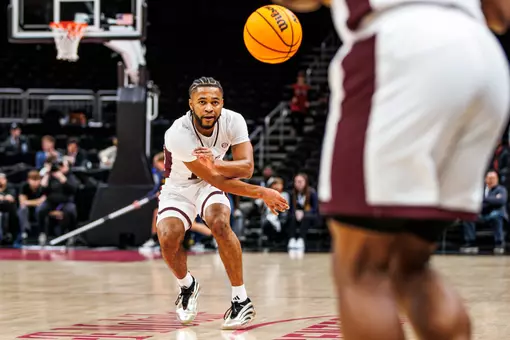 KANSAS CITY, MO - November 21, 2025 - Mississippi Sate Guard Jayden Epps (#10) during the game between the New Mexico Lobos and the Mississippi State Bulldogs at T-Mobile Arena in Kansas City, MO. Photo By Mike Mattina