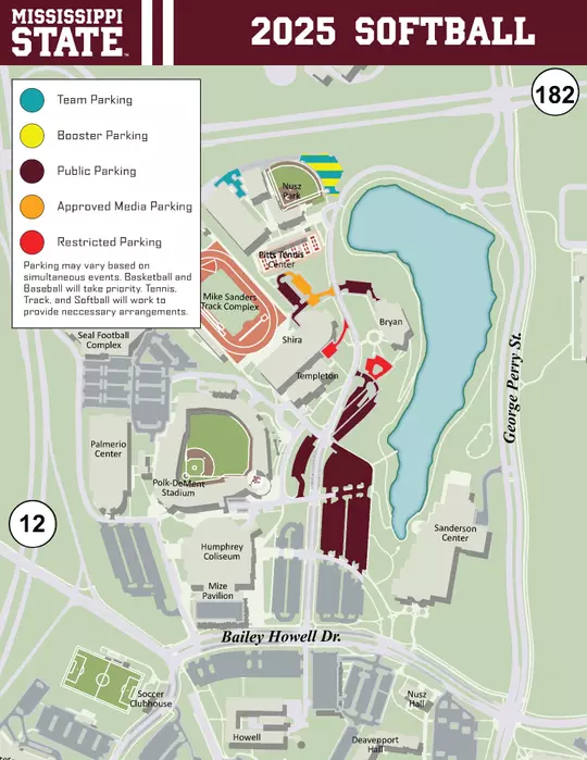 25 Softball Parking Map