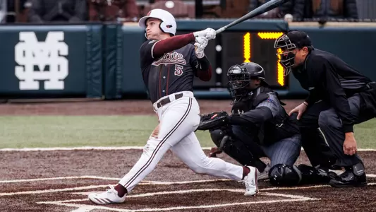 STARKVILLE, MS - February 16, 2025 - Mississippi State Infielder/Outfielder Aaron Downs (#5) during the game between the Manhattan Jaspers and the Mississippi State Bulldogs at Dudy Noble Field at Polk-Dement Stadium in Starkville, MS. Photo By Mike Mattina